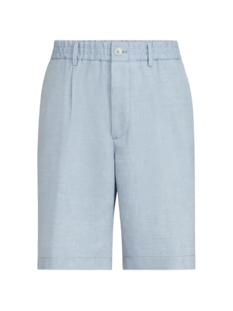 Brunello Cucinelli linen and virgin wool chevron bermuda shorts Blue MZ408U0065C024
