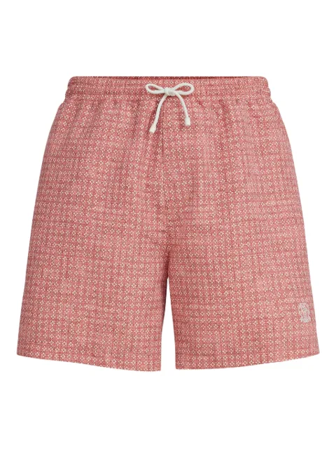Brunello Cucinelli flower-print swim shorts Orange MR847043CC856