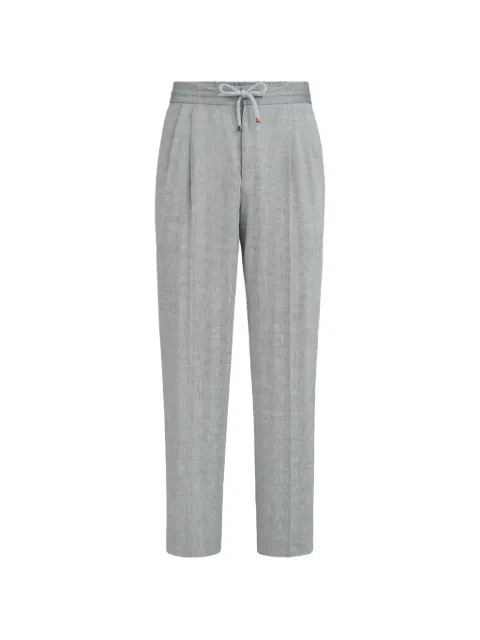 Brunello Cucinelli trousers with drawstring and double pleats Grey MZ408E1710C032