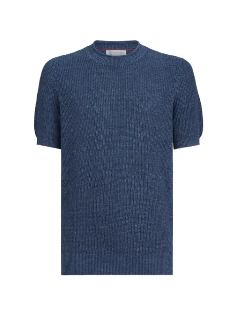 Brunello Cucinelli linen and cotton T-shirt Blue M2L707710CYZ37