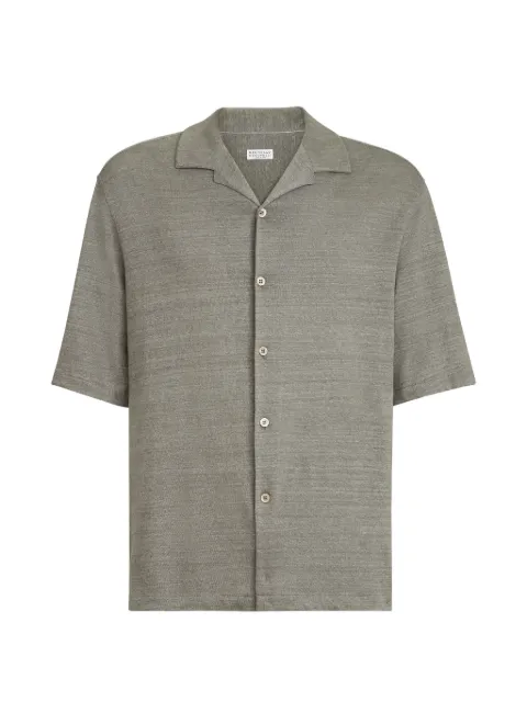 Brunello Cucinelli camp-collar short-sleeve shirt Green MR8276684C693