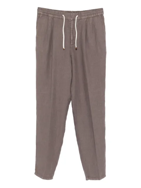 Brunello Cucinelli drawstring-fastening pleated trousers M243DE1710C6046