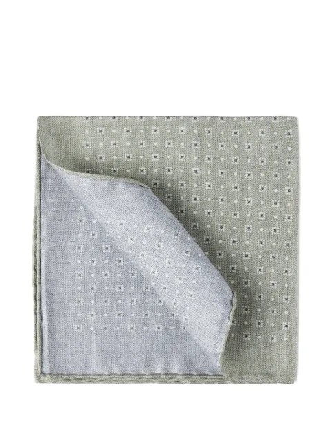 Brunello Cucinelli geometric-print silk pocket square Green MX8700091C6018