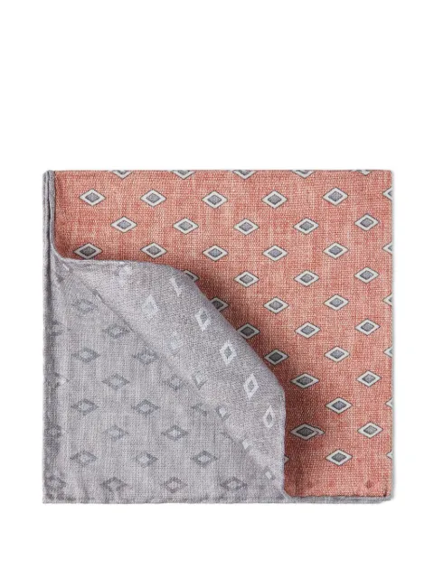 Brunello Cucinelli diamond-print silk pocket square Orange MX8730091CZR55