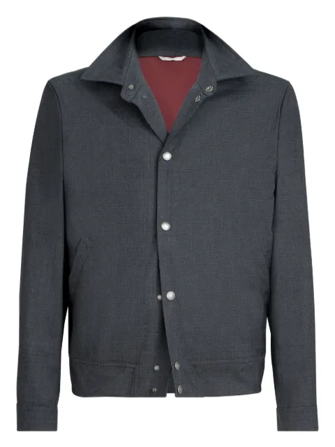 Brunello Cucinelli virgin wool fresco outerwear jacket Grey MM4166577C006