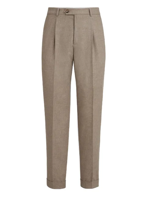 Brunello Cucinelli mouliné pleated trousers Brown MR499L00HC6374