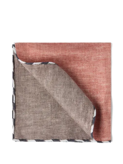 Brunello Cucinelli striped-trim silk pocket square Red MX8650091C004
