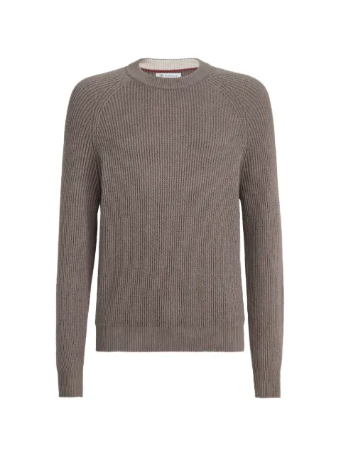 Brunello Cucinelli ribbed crew-neck sweater Purple MNI708600C7942
