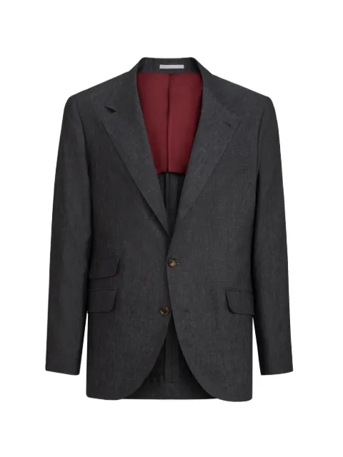 Brunello Cucinelli délave linen blazer Grey MB4307BWDC004