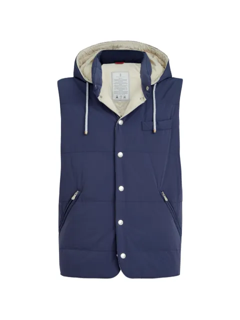 Brunello Cucinelli detachable-hood gilet Blue MM4101716CNP82
