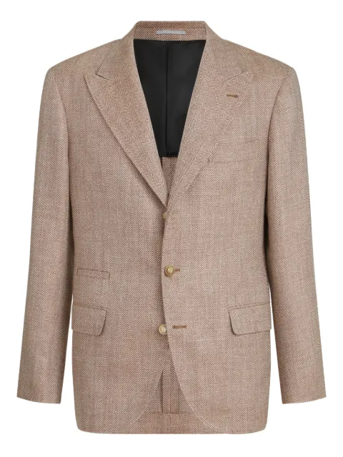 Brunello Cucinelli chevron peaked-lapels blazer Neutrals MZ4077BFDGC068