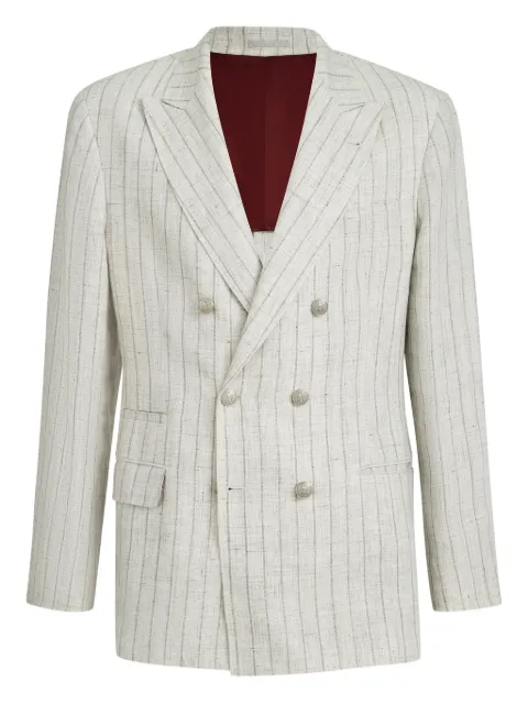 Brunello Cucinelli stripe metal-button blazer Neutrals MZ4127BPD8C6183