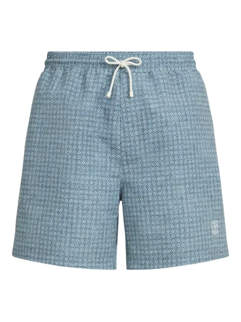 Brunello Cucinelli flower-print swim shorts Blue MR847043CQ232