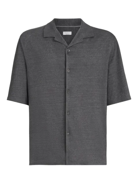 Brunello Cucinelli camp-collar short-sleeve shirt Grey MR8276684C001
