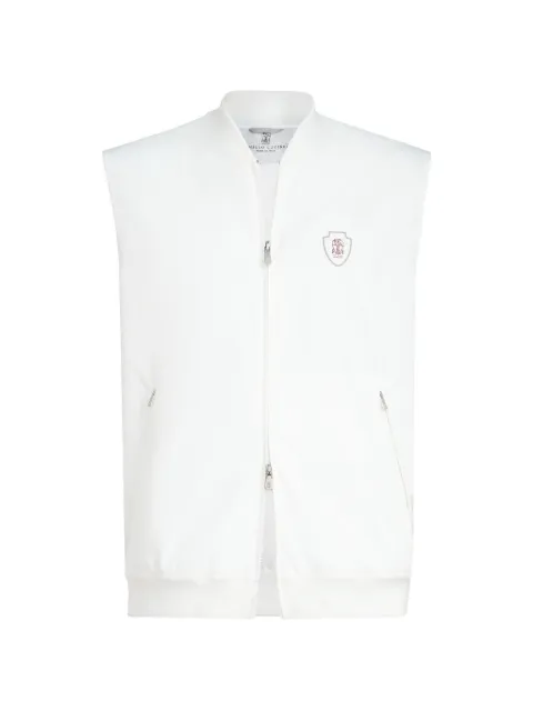 Brunello Cucinelli nylon vest with logo White MB4229083TC007