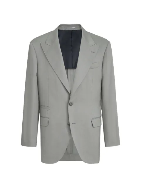 Brunello Cucinelli peak-lapel blazer Green MZ4068BFCKC6354