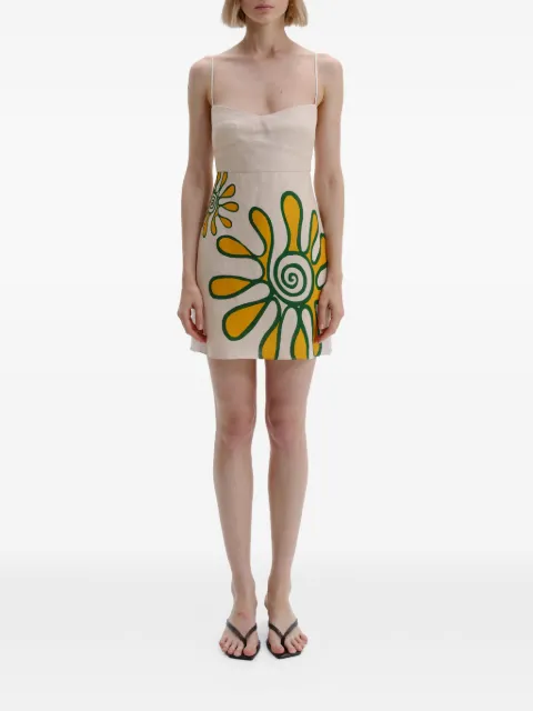 Cala de la Cruz Lucca floral mini dress Neutrals 25A081