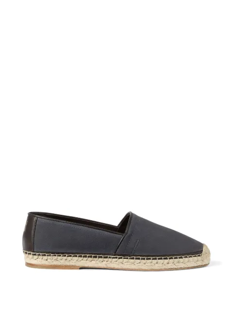 Brunello Cucinelli grained-calfskin espadrilles with piping Blue MZUOXPQ726CNA20