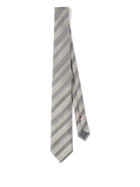 Brunello Cucinelli striped silk tie Grey MR8450018C005