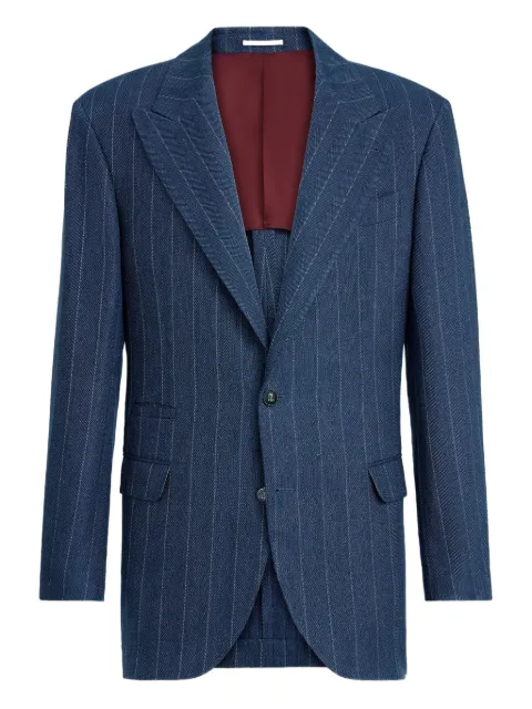 Brunello Cucinelli pinstriped blazer Blue MZ4238BFC5C1010