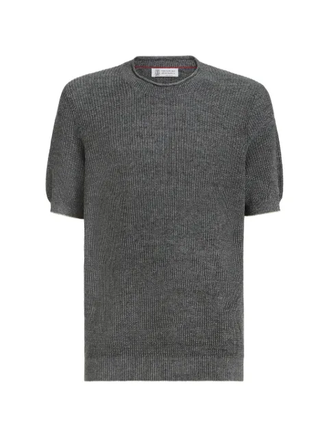 Brunello Cucinelli half English ribbed T-shirt Grey M2L707710CRO75