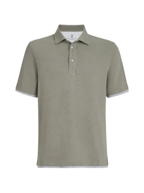 Brunello Cucinelli faux-layered polo shirt Green ME8543966CNX37