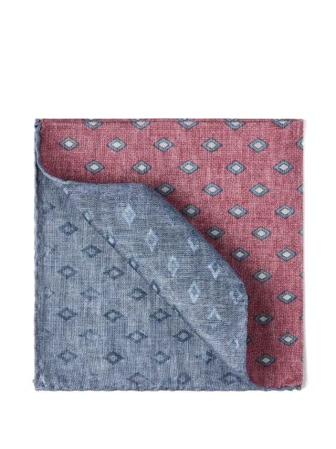 Brunello Cucinelli diamond-print silk pocket square Blue MX8730091CFQ12