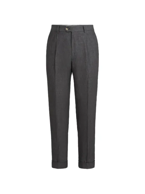 Brunello Cucinelli pleat Délavé linen trousers Grey MB430L00HC004