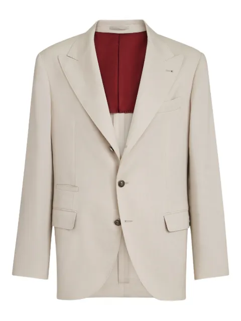 Brunello Cucinelli peak-lapels blazer Neutrals MZ4067BFD2C6152
