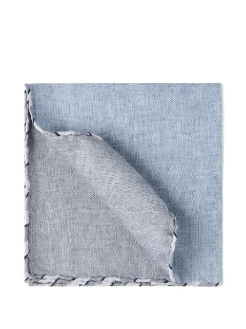 Brunello Cucinelli striped-border pocket square Blue MX8650091C7864