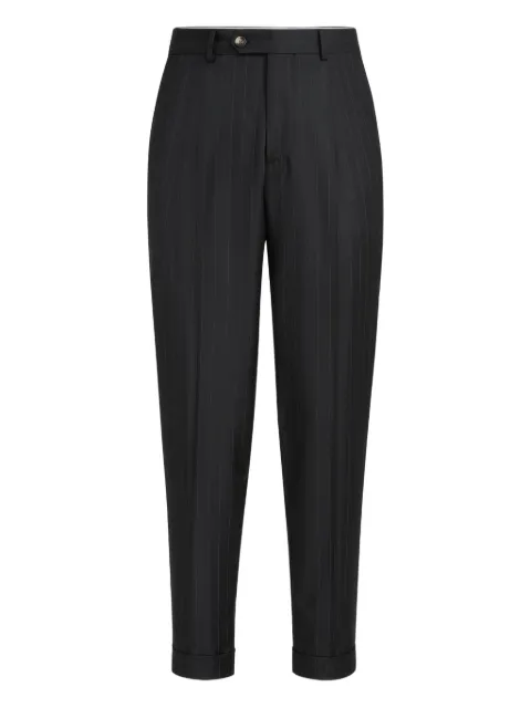 Brunello Cucinelli stripe pleat trousers Black MB413L00HC006