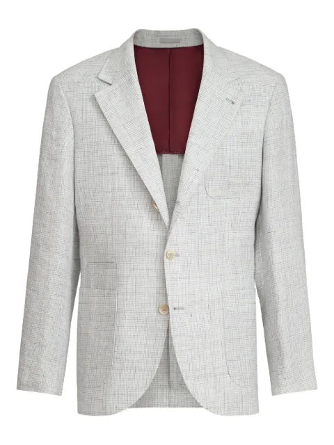Brunello Cucinelli linen patch-pockets blazer Grey MZ4187BNDC2839