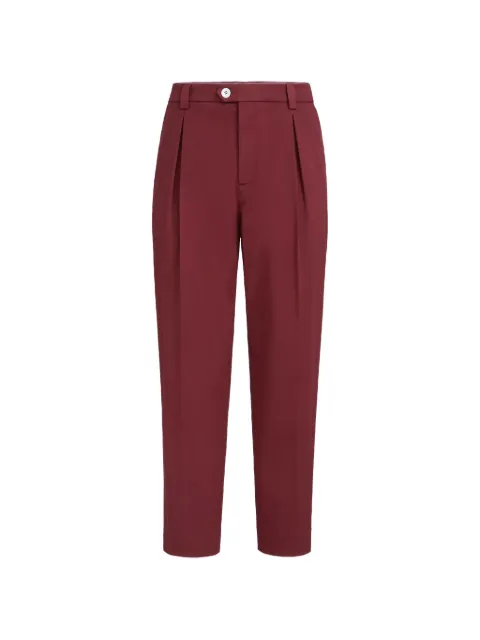 Brunello Cucinelli garment-dyed trousers in American Pima cotton comfort gabardine with tee holder Red M289L3030FC6034