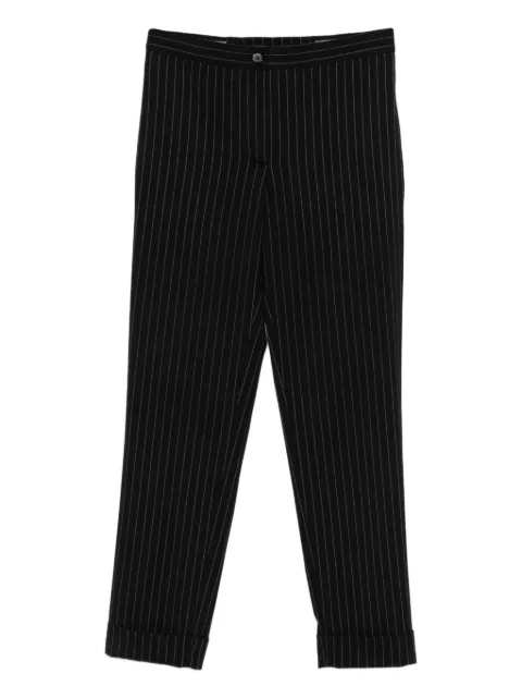 Jean Paul Gaultier Pre-Owned pinstripe laced-up trousers Black HOLAJPG161