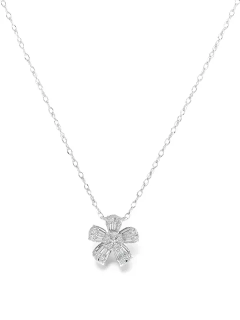 LB Exclusive flower-pendant diamond necklace Silver PN16289W