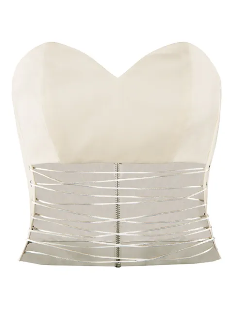 Vestiaire d'un Oiseau Libre lace-up corset top Neutrals LACEUPCORSETTOPWHITE