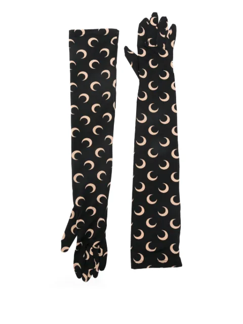 Marine Serre crescent moon print gloves Black WSA024ACJER0002