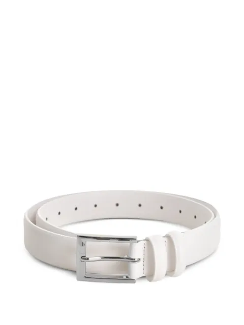 Vestiaire d'un Oiseau Libre square-buckle leather belt White WHITELEATHERBELT