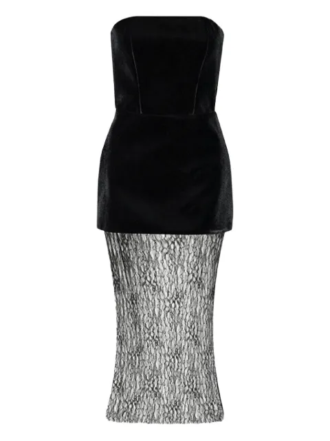 Vestiaire d'un Oiseau Libre velvet lace midi dress Black VELVETLACEMIDIDRESS
