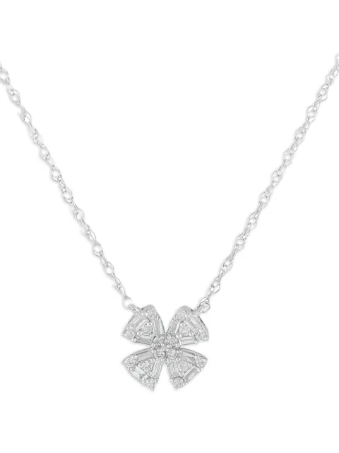 LB Exclusive clover-pendant diamond necklace Silver PN16290W
