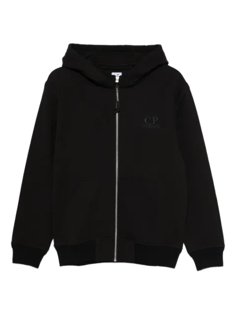 C.P. Company logo-embroidered hoodie Black 19CMSS137A005086W