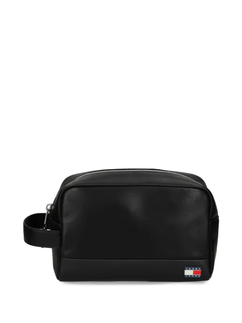 Tommy Jeans zip logo-plaque wash bag Black AM0AM14053