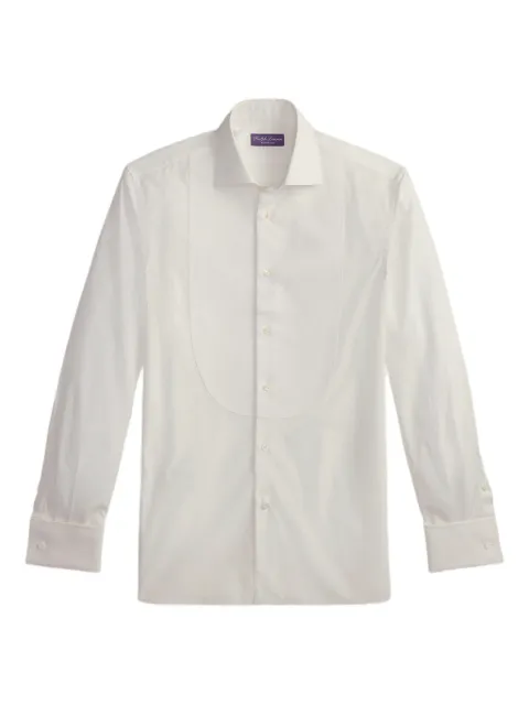 Ralph Lauren Purple Label piqué-bib french-cuff shirt White 791977200001