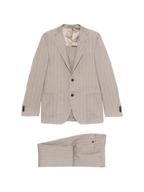 Corneliani striped single-breasted blazer Neutrals 27NG762717343