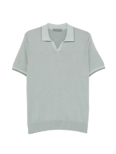 Corneliani textured-knit V-neck T-shirt Green 27M5562725168