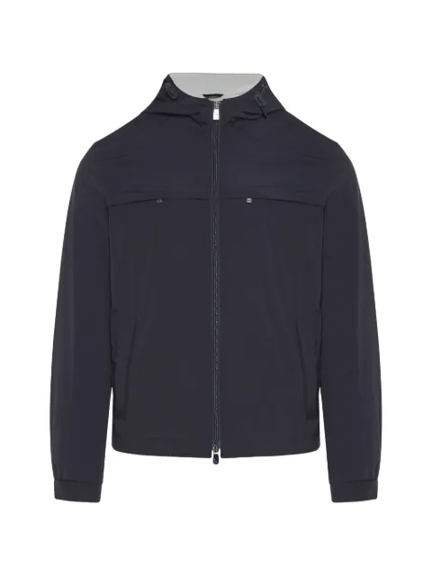 Corneliani zip-pocket hooded jacket Blue 27L5L22720147