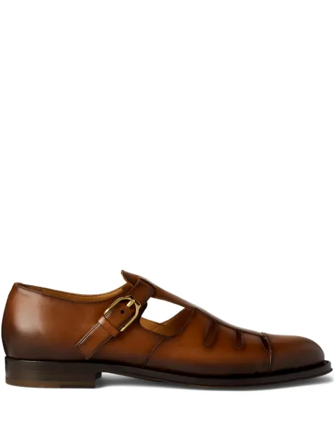 Ralph Lauren Purple Label buckle leather loafers Brown 801904850001