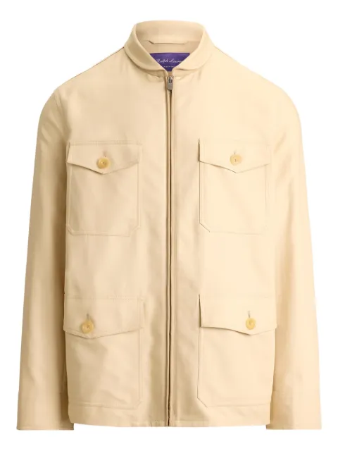 Ralph Lauren Purple Label Boulton buttoned sateen jacket Neutrals 790P07879002