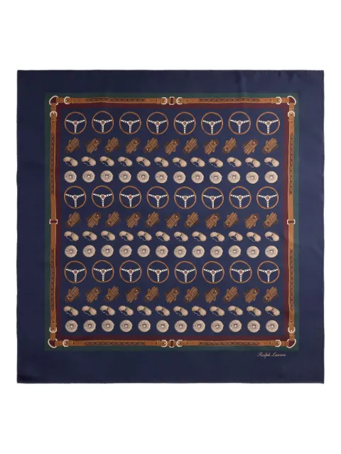 Ralph Lauren Purple Label automotive-print silk scarf Blue 791P06272001