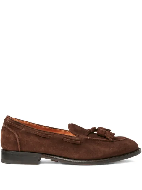 Ralph Lauren Purple Label tassel suede loafers Brown 801927021